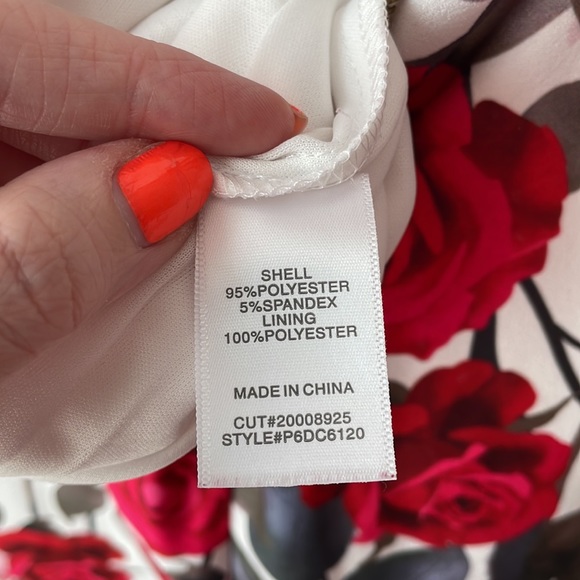 Premier Amour White, Pink & Red Floral Sleeveless Dress Size 14 - Picture 10 of 11